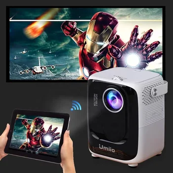 Umiio A007 Портативный умный проектор Последняя версия Android Светодиодный проектор для домашнего кинотеатра поддерживает интеллектуальный проектор 1080P