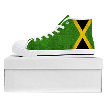 Ямайский Флаг, Кроссовки с высоким Берцем, Мужские Женские Парусиновые кроссовки для подростков, Ямайская повседневная обувь для пар, Обувь на заказ