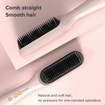Выпрямитель с отрицательными ионами, расческа для ухода за волосами, термостатическая щетка для укладки прямых и вьющихся волос Против ожогов