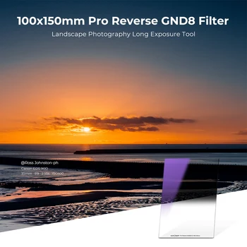 K & F Concept 100 * 150 мм Обратный GND8 серии Nano (0,9 / 3 упора) Квадратный фильтр RGND8 с 28 многослойными покрытиями для объектива камеры