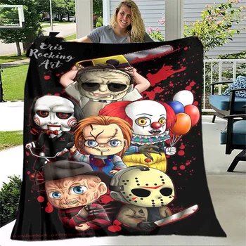Это мое одеяло для просмотра фильмов ужасов, подарок для любителей персонажей ужасов, подарок на Хэллоуин, уютный плед и фланелевое одеяло
