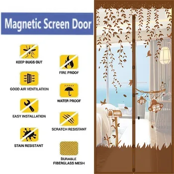Автоматически закрывающаяся магнитная москитная сетка на двери, сетка от мух, магнитная противомоскитная сетка на двери, домашний текстиль
