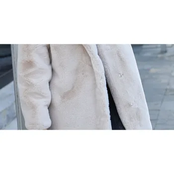 2023 Новая осенне-зимняя мягкая плюшевая куртка из искусственного меха, Женская Новая Элегантная теплая верхняя одежда из плотного меха B025
