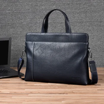 Новый мужской портфель из воловьей кожи, сумка из натуральной кожи, деловая сумка через плечо, сумка для ноутбука, мужская сумка для файлов