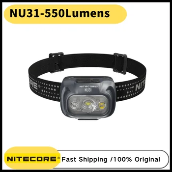 NITECORE NU31 USB-C Перезаряжаемый налобный фонарь 550 люмен для бега, рыбалки, треккинга, налобный фонарь, встроенный литий-ионный аккумулятор