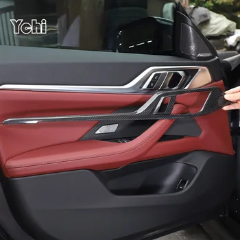 Для BMW 4 серии G26 2021 2022 2023, внутренняя отделка автомобиля из настоящего углеродного волокна, защитная наклейка, Аксессуары для интерьера автомобиля