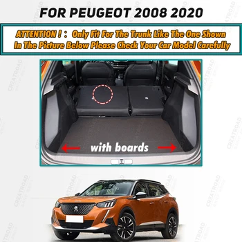 Автоматический коврик для багажника с полным покрытием для PEUGEOT 2008 2020, Защита от грязи, накладка для багажника, Аксессуары для защиты салона грузового лайнера